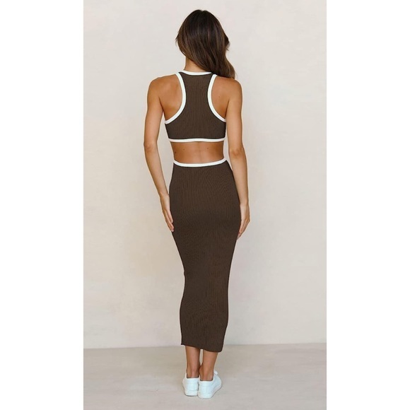 AMAZON | RIBBED CUT OUT MAXI DRESS - Picture 2 of 9